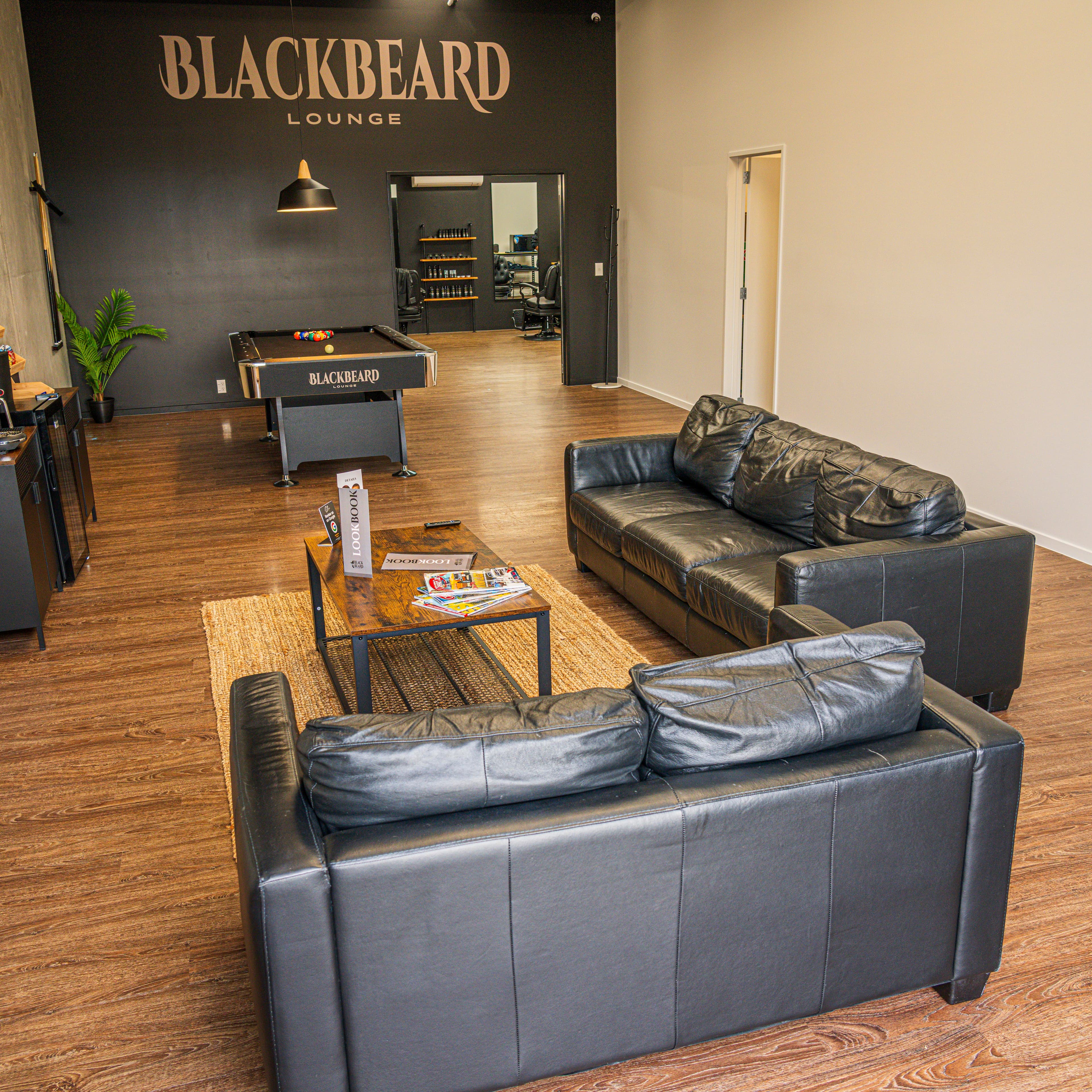 The comfortable lounge and waiting area inside the shop